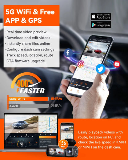 Vantrue N5 2,5K 4-Channel Dashcam