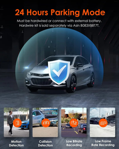 Vantrue OnDash S2 3CH 3-Channel WiFi Dashcam mit GPS