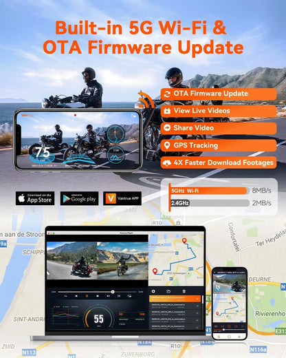 Vantrue F1 Motorrad Dashcam