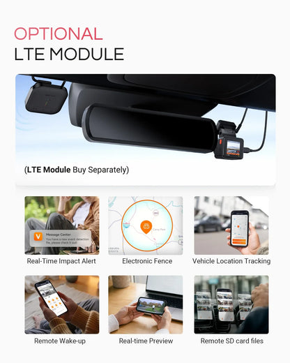 Vantrue E1 Pro Dash Cam Bundle mit VP03 Hardwire Kit und 256GB Karte