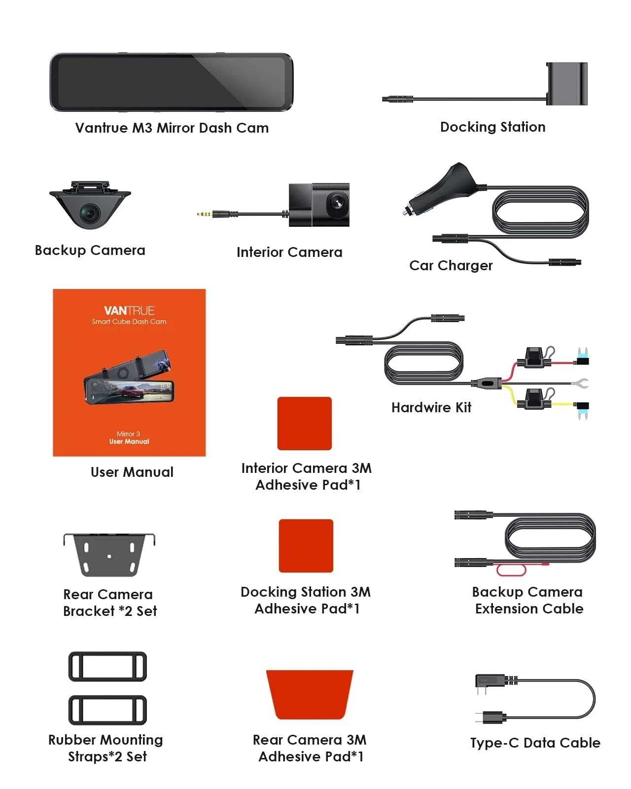 Vantrue Mirror 3 (M3) 3-Kanal Mirror Streaming Dashcam