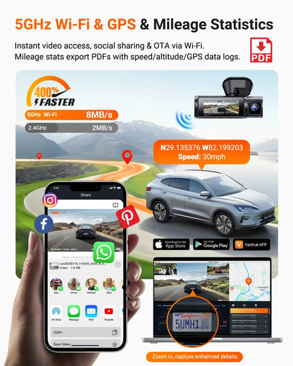 Vantrue N4 Pro S Dash Cam Bundle mit LTE Modul & Hardwire Kit