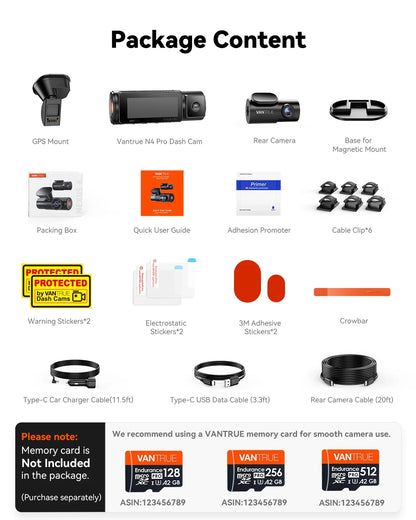 Vantrue Nexus 4 Pro 3-Kanal 4K Dashcam