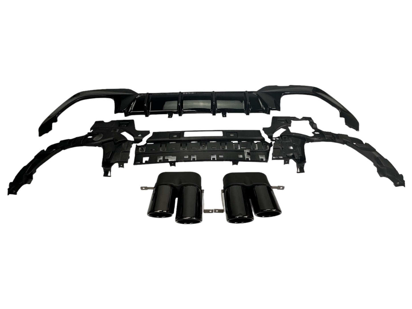 Diffusor + Auspuffblenden hochglanz schwarz für BMW 3er G20/G21 M Paket 2019-2022