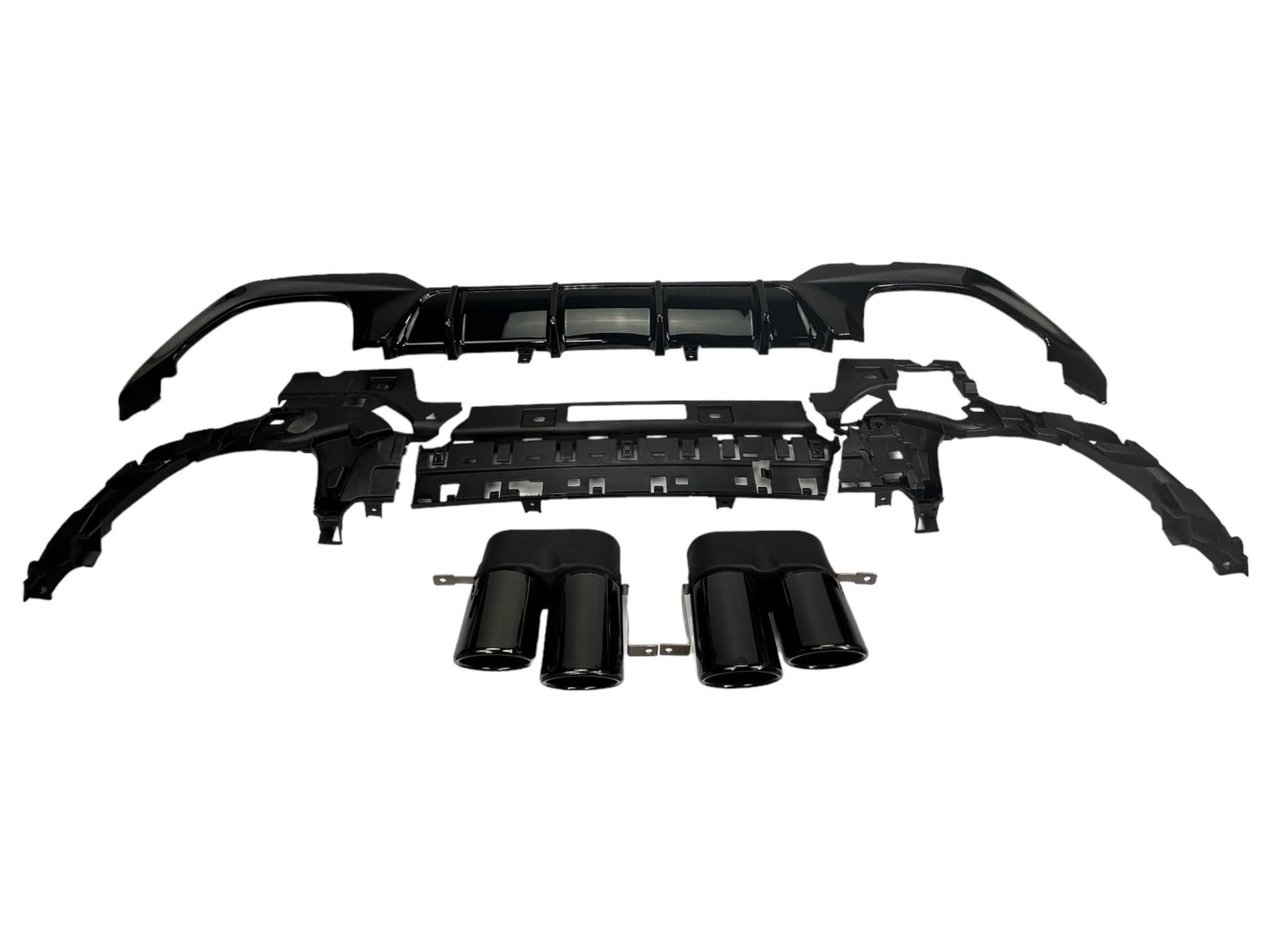 Diffusor + Auspuffblenden hochglanz schwarz für BMW 3er G20/G21 M Paket 2019-2022