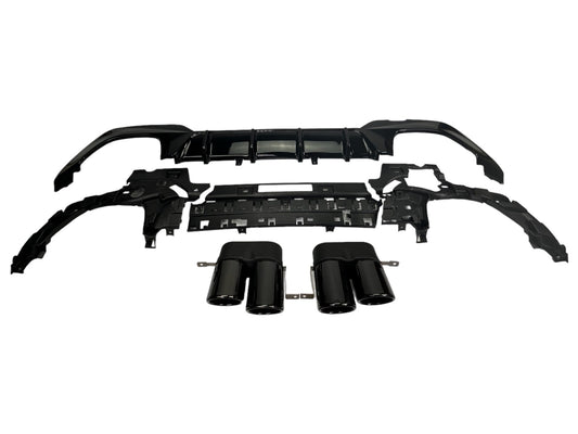 Diffusor + Auspuffblenden hochglanz schwarz für BMW 3er G20/G21 M Paket 2019-2022