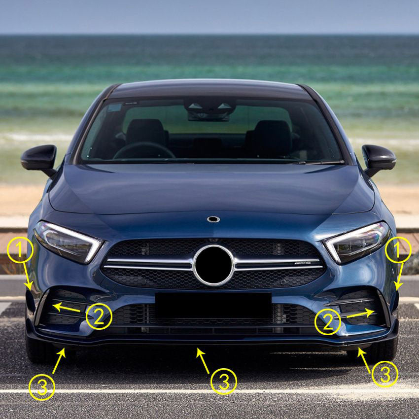 Frontspoiler Hochglanz Schwarz für Mercedes A-Klasse W177 AMG Line / A35 AMG