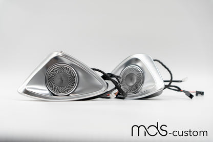 Mercedes W206 4D-Hochtöner mit Ambientebeleuchtung – Rotierende 4D Hochtöner